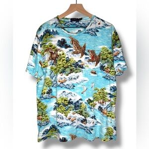Polo Ralph Lauren T-Shirt Men's XL Ja-panese Seascape Short‎ Sleeve Classic Fit